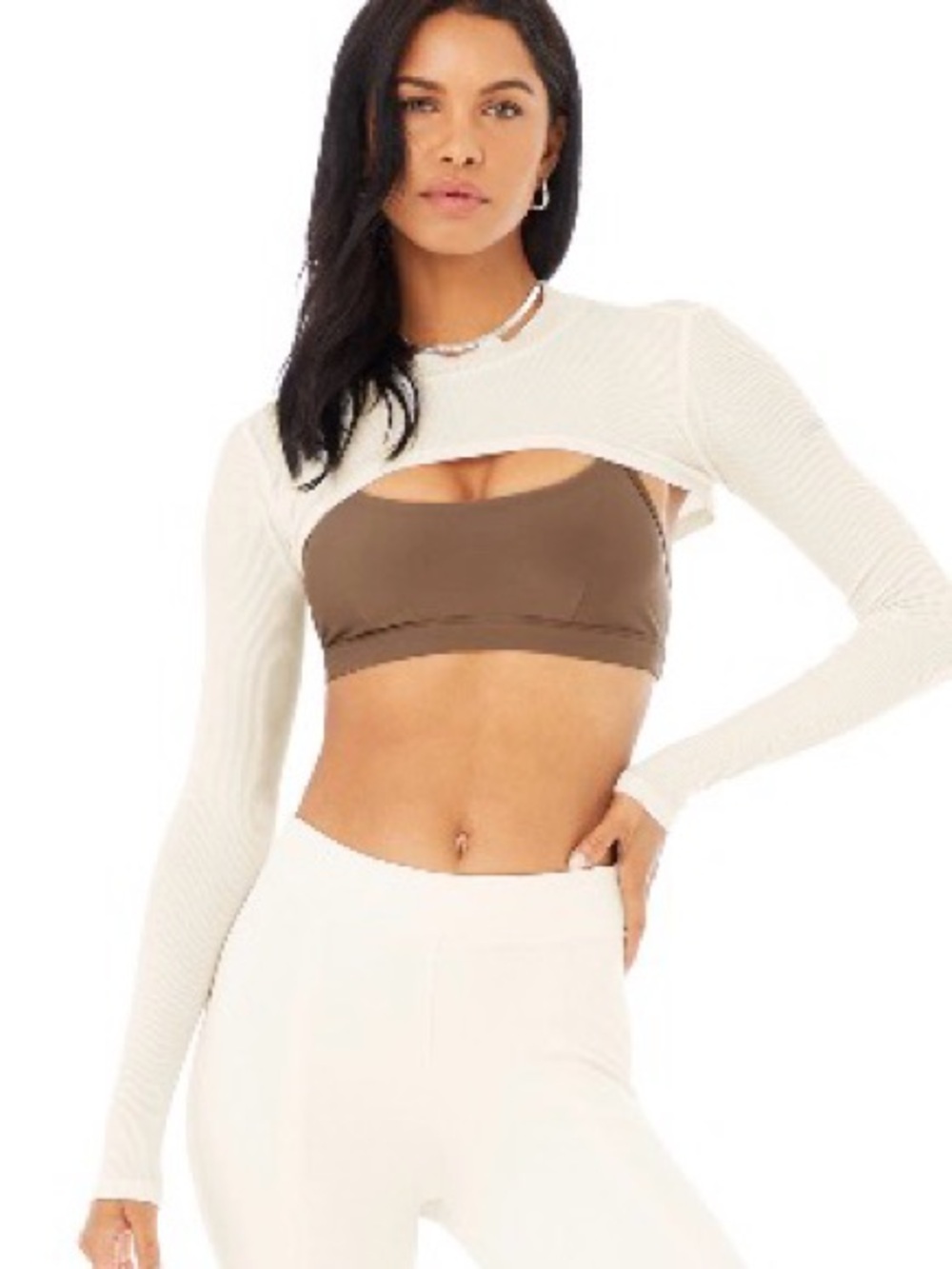 ALO Yoga Thrill Seeker Shrug, Ivory, S